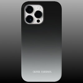 Minimalistische schwarze bis grau mit Namen Case-Mate iPhone 14 Pro Max Hülle