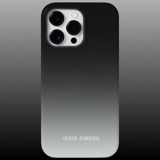 Minimalistische schwarze bis grau mit Namen Case-Mate iPhone Hülle