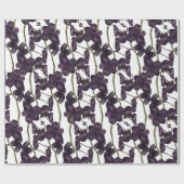 Minimalistische schwarze Blume Geschenkpapier (Flach)