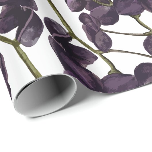 Minimalistische schwarze Blume Geschenkpapier (Rolleneckpunkt)