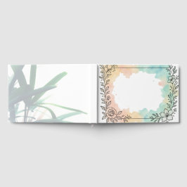 Minimalistische schwarze Flora, rechteckige Aquare Gästebuch