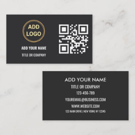 Minimalistische schwarze Gold Custom Logo QR Code Visitenkarte