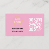 Minimalistische schwarze Gold Custom Logo QR-Code Visitenkarte (Vorderseite)