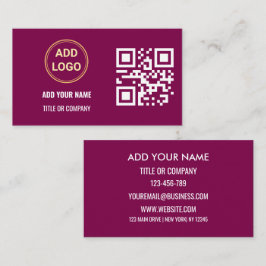 Minimalistische schwarze Gold Custom Logo QR-Code Visitenkarte