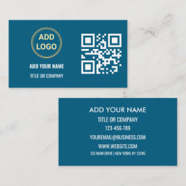 Minimalistische schwarze Gold Custom Logo QR-Code Visitenkarte