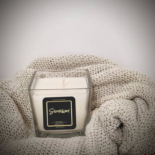 Minimalistische schwarze Goldschrift Quadratischer Aufkleber