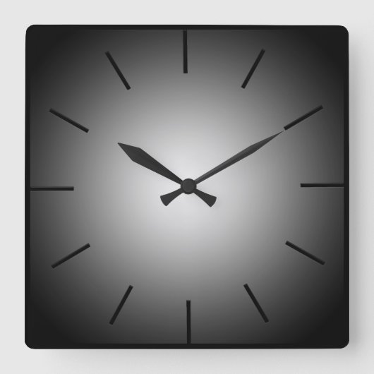 Minimalistische schwarze Gradientenuhr Quadratische Wanduhr (Vorderseite)