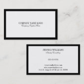 Minimalistische schwarze Grenze auf Weiß Visitenkarte (Vorne/Hinten)