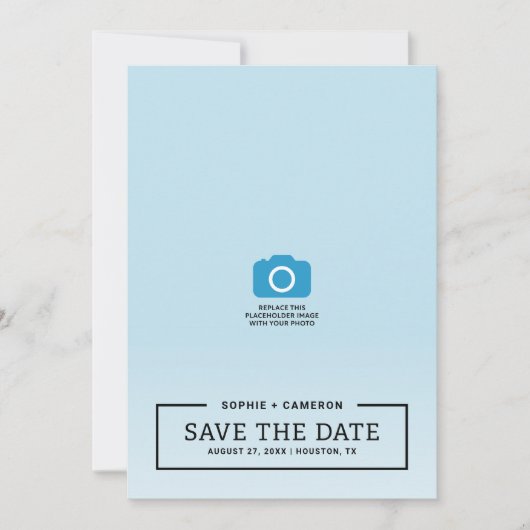 Minimalistische Schwarze Grenze Foto Save the Date (Vorderseite)
