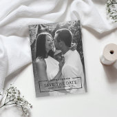 Minimalistische Schwarze Grenze Foto Save the Date