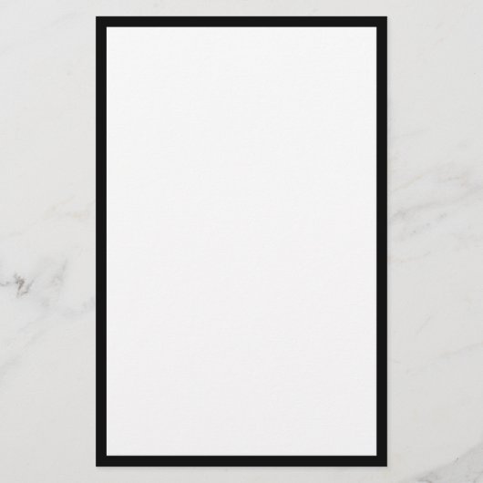 Minimalistische Schwarze Grenze Mit Monogramm Briefpapier (Rückseite)