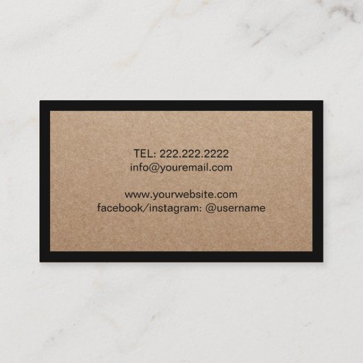 Minimalistische schwarze Grenze Visitenkarte (Rückseite)