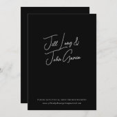 Minimalistische Schwarze Hochzeit Das Datum speich Einladung (Vorne/Hinten)