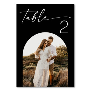 Minimalistische Schwarze Hochzeit   Elegantes mode Tischnummer