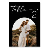 Minimalistische Schwarze Hochzeit | Elegantes mode Tischnummer (Rückseite)