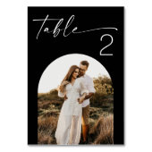 Minimalistische Schwarze Hochzeit | Elegantes mode Tischnummer (Vorderseite)