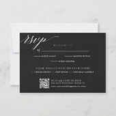 Minimalistische Schwarze Hochzeit RSVP Karte (Vorderseite)