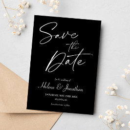 Minimalistische Schwarze Hochzeit Save The Date