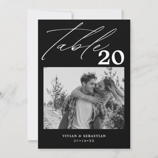 Minimalistische Schwarze Hochzeit Tischnummer Bild (Vorderseite)