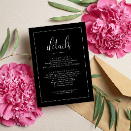 Minimalistische Schwarze Hochzeiten Begleitkarte