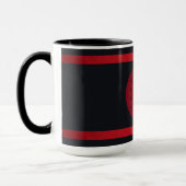 Minimalistische, schwarze, horizontale Streifen Tasse (Links)