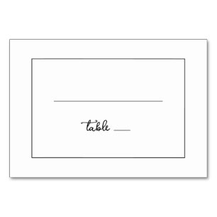 Minimalistische schwarze Kalligrafie-Etikette Tischnummer