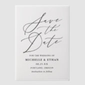 Minimalistische Schwarze Kalligrafie Hochzeit spei Pergament Einladungen (Vorderseite)