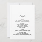 Minimalistische Schwarze Kalligraphie Hen Party Ei Einladung (Rückseite)