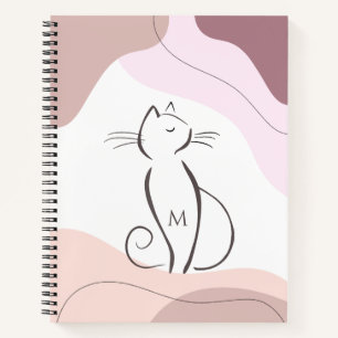Minimalistische schwarze Katze Boho organische For Notizblock