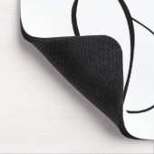 Minimalistische schwarze Katze mit weißem Namen Mousepad (Ecke)