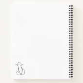 Minimalistische schwarze Katze mit weißem Namen Notizblock (Rückseite)