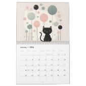 Minimalistische Schwarze Katzen 2025 Kalender 12 M (Jan 2026)
