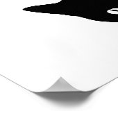 Minimalistische schwarze Katzensilhouette beim Spä Poster (Ecke)