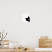 Minimalistische schwarze Katzensilhouette beim Spä Poster (Küche)