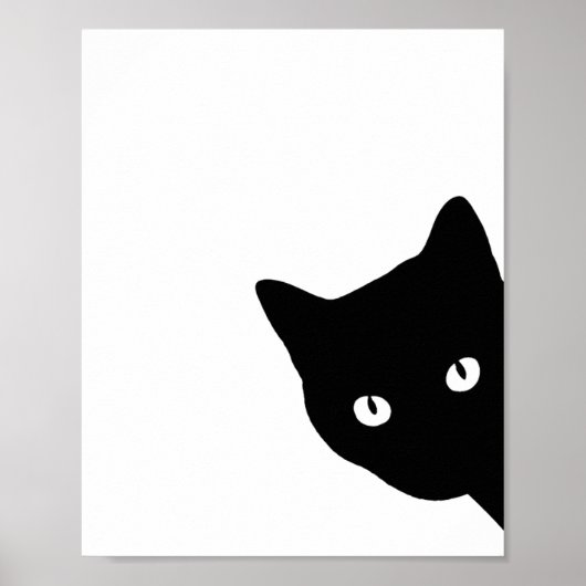 Minimalistische schwarze Katzensilhouette beim Spä Poster (Vorne)