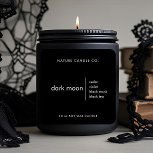 Minimalistische Schwarze Kerze Dark Moon Quadratischer Aufkleber