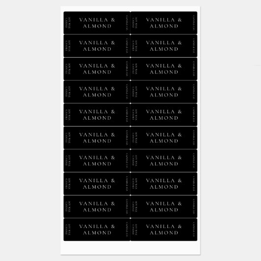 Minimalistische Schwarze Kerze Etiketten (Blatt)