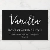 Minimalistische Schwarze Kerze Lebensmitteletikett (Einzelnes Label)