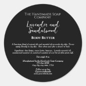 Minimalistische schwarze Kosmetik - Marke mit Inha Runder Aufkleber (Vorderseite)