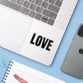 Minimalistische schwarze "LIEBE" Typografie-Aufkle Aufkleber