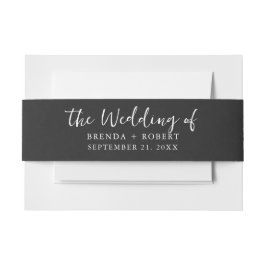 Minimalistische Schwarze Linen Textur Weiße Schrif Einladungsbanderole