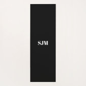 Minimalistische schwarze Monogramm-Initialen Yogamatte (Rückseite)