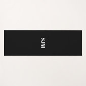 Minimalistische schwarze Monogramm-Initialen Yogamatte (Vorderseite (Horizontal))