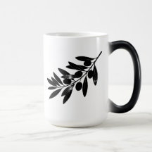Minimalistische schwarze Olivenzweig-Kaffeetasse