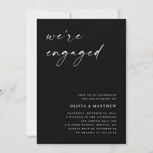 Minimalistische schwarze Partei Foto und QR Einladung