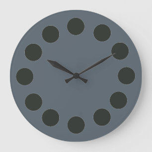 Minimalistische schwarze Punkte auf der benutzerde Große Wanduhr