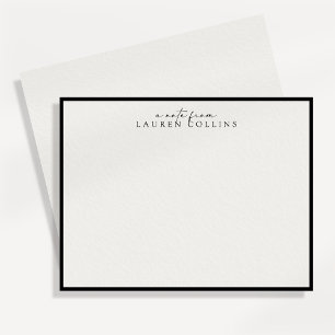 Minimalistische schwarze Rand Notizkarte mit Perso Einladung