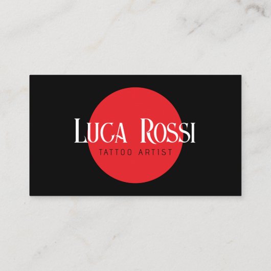 Minimalistische Schwarze Rose TattooArtist Verbind Visitenkarte (Rückseite)