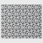 Minimalistische schwarze Rosen mit hellgrauen Stie Geschenkpapier (Flach)