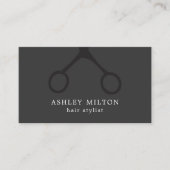 Minimalistische Schwarze Schere Grauhaarstiel Visitenkarte (Vorderseite)